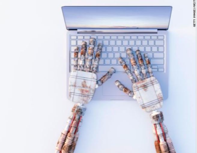 Robot using a laptop computer